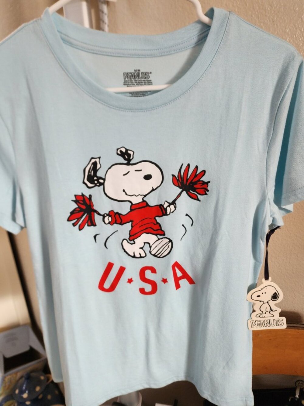 Peanuts Snoopy Cheer Leader July 4th USA Brand NEW with Tag Women's Medium NWT